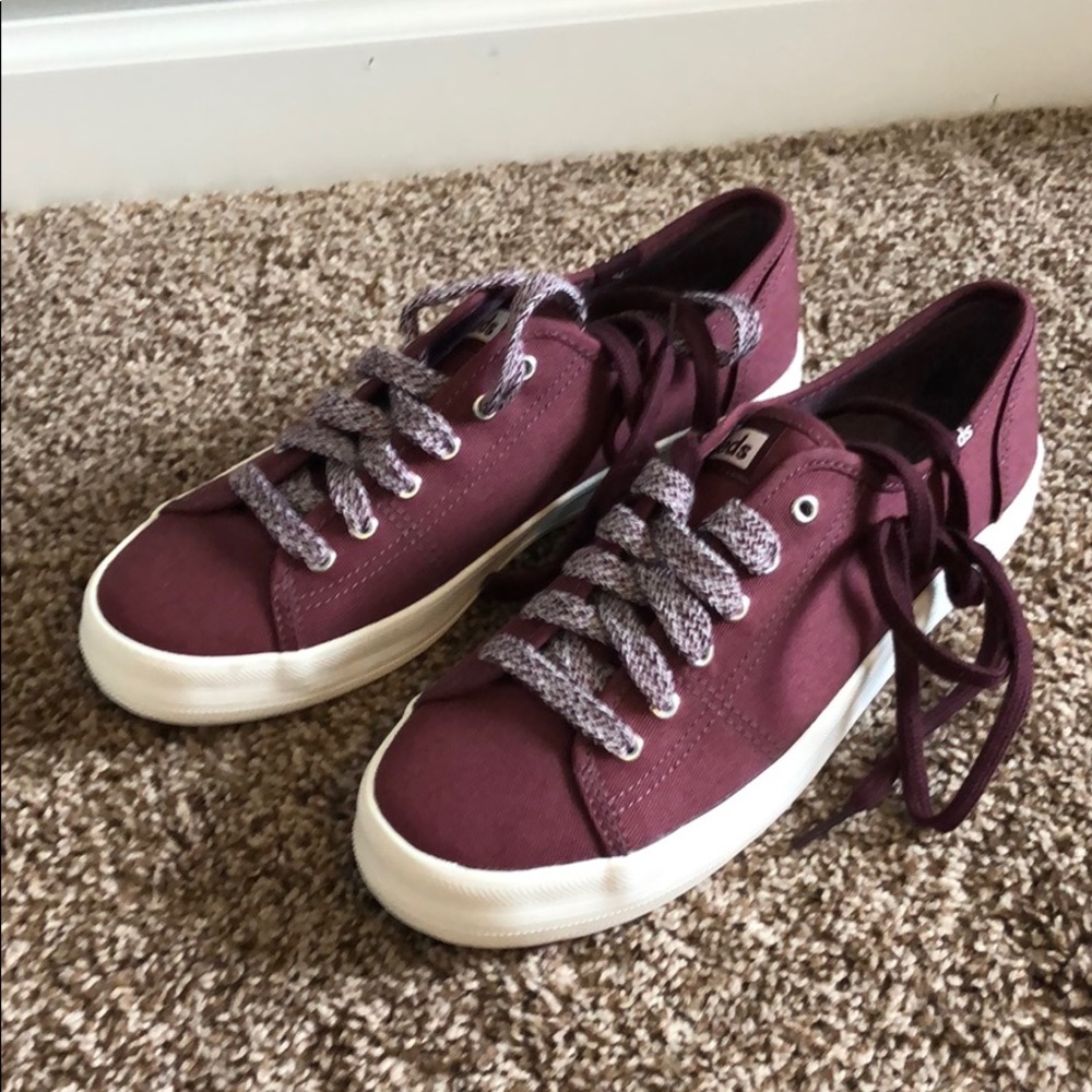 Brand new, never been worn burgundy keds